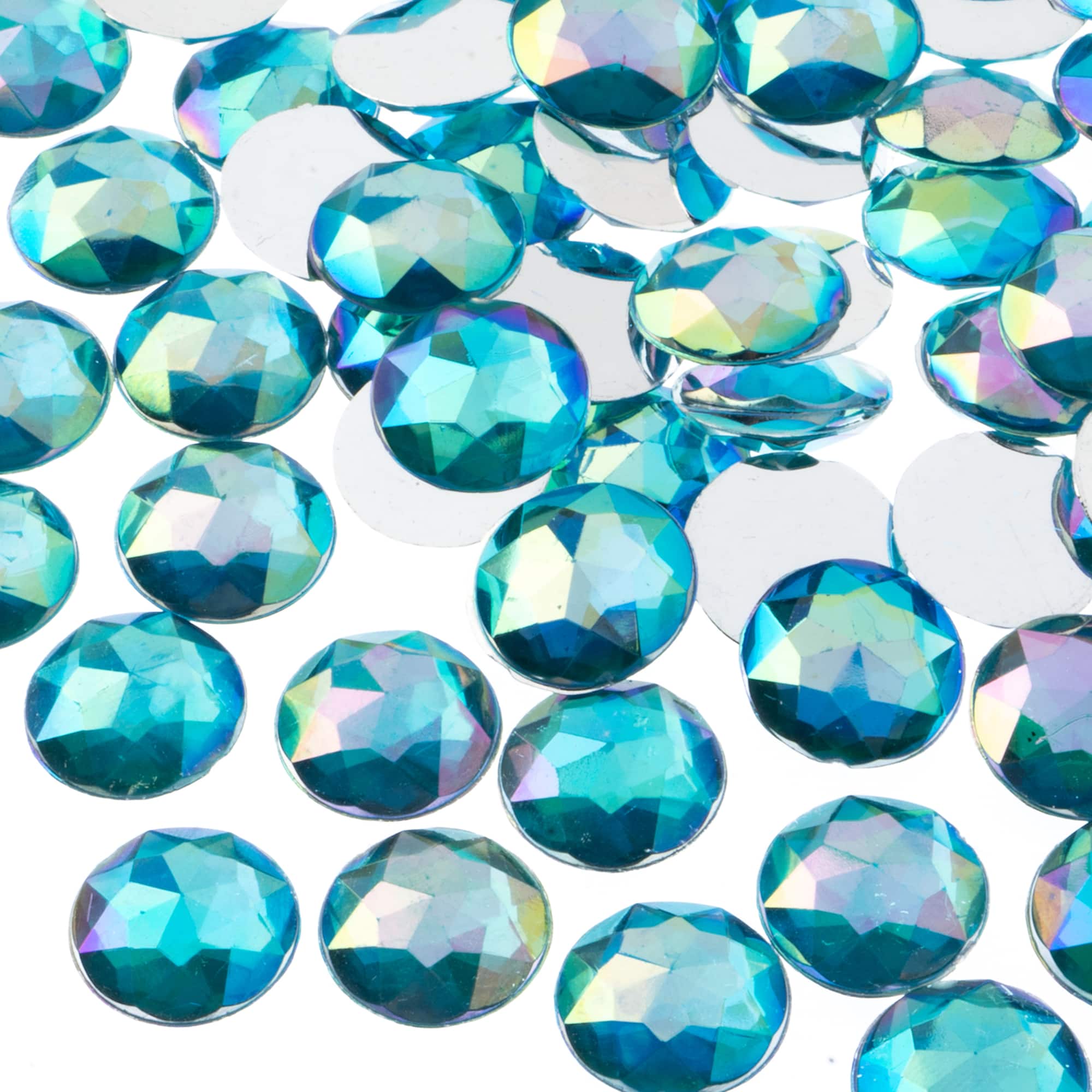 John Bead 16mm AB Acrylic Round Flat Back Rhinestones